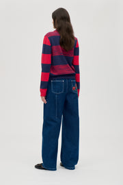 Stine Goya Barrel Fit Pants Pants Rose Embroidery