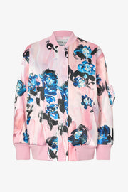 Stine Goya Bomber With Puffy Pocket Outerwear Blue Roses On Blush