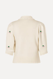 Stine Goya Bubble Knit Polo Cardigan Knit Vanilla