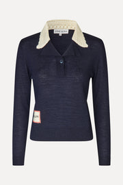 Stine Goya Collared Pullover Knit Knit Midnight Navy
