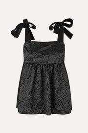 Stine Goya Contrasted Tie Top Top Jet Black