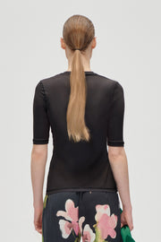 Stine Goya Elastic Short Sleeve T-Shirt Top Melting Flowers