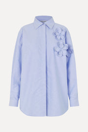 Stine Goya Floral Shirt Top Brunnera Blue