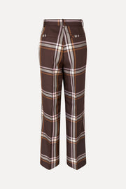 Stine Goya Front Pleat Long Straight Pants Pants Weaved Checks