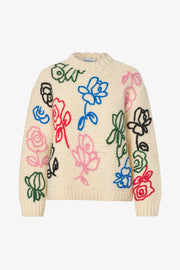 Stine Goya Handknit Sweater Knit Multiflowers