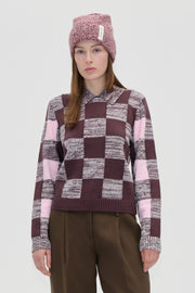 Stine Goya Mix Stripe Polo Collar Sweater Knit Multichecks Mix