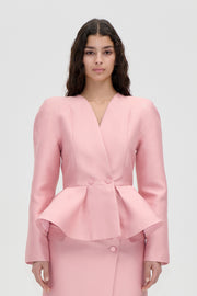 Stine Goya Peplum V Neck Jacket Jacket Haze Pink