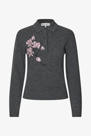 Stine Goya Polo Jumper Knit Tulle Flower