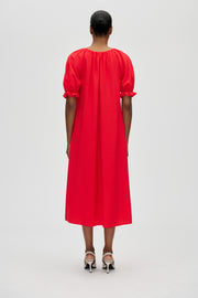Stine Goya Puff Sleeve Detail Long Dress Dress Fiery Red