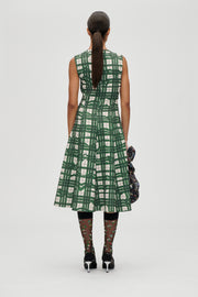 Stine Goya Sleeveless Gathered Midi Dress Dress Checkered Wave