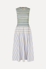 Stine Goya Smocked Gathered Tank Dress Dress Pastel Stripes