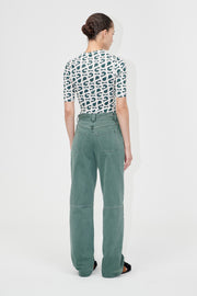 Stine Goya Structured Long Pants Pants Dark Green