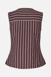 Stine Goya Tie Front Vest Top Uniform Stripes
