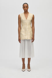 Stine Goya Waistcoat Tailored Midi Dress Dress Porcelain Cream