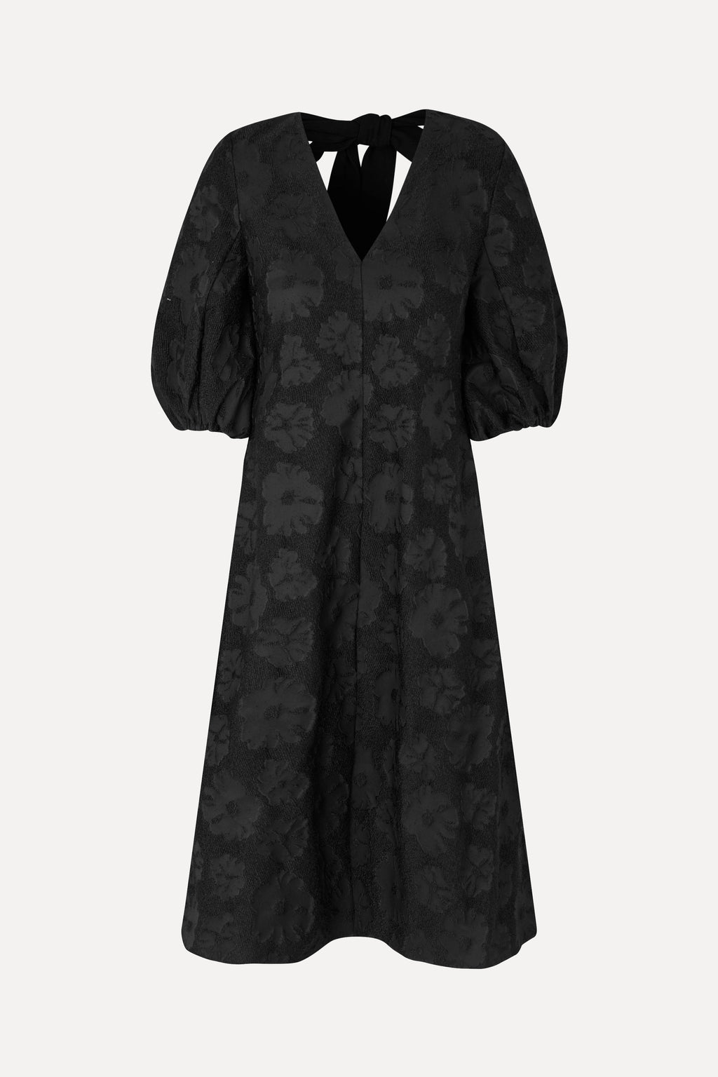 3/4 Volume Sleeves Midi Dress - Anemone Jacquard - Stine Goya 3/4 Volume Sleeves Midi Dress - Anemone Jacquard - Stine Goya