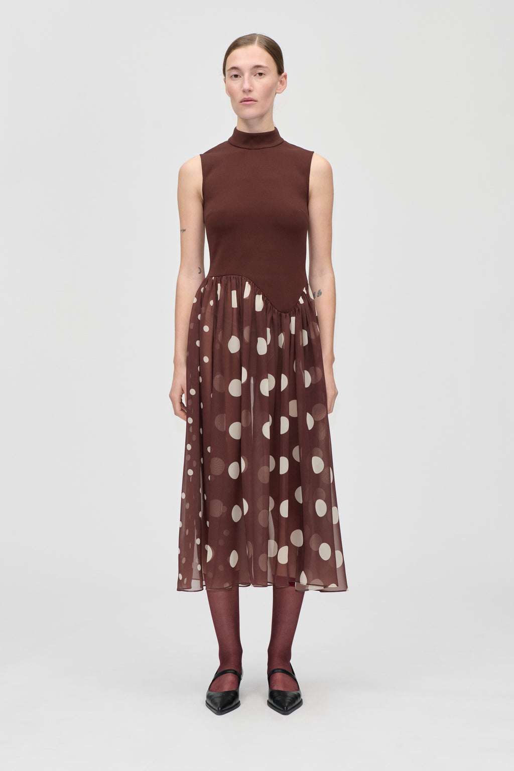 Stine Goya Asymmetrical Draped Dress Artist Blurry Dots