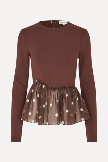 Stine Goya Asymmetrical Draped Top Top Artist Blurry Dots