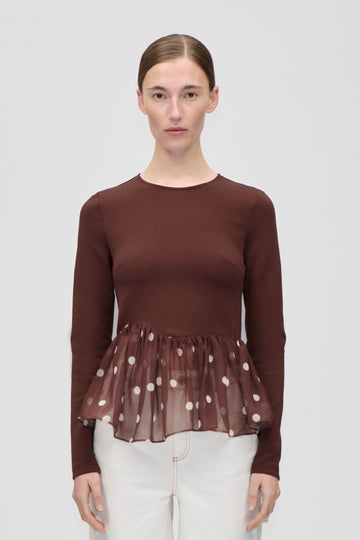 Stine Goya Asymmetrical Draped Top Top Artist Blurry Dots