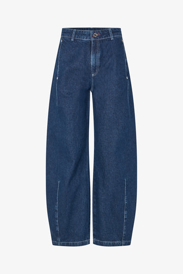 Stine Goya Barrel Fit Pants Pants Rose Embroidery