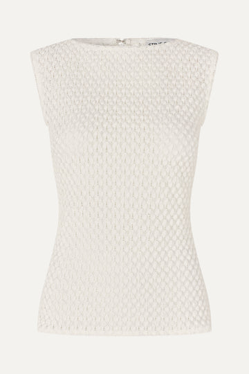 Stine Goya Boatneck Tank Top Top White Swan