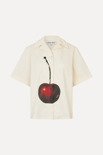 Stine Goya Bowling Collar Shirt Top Cherry