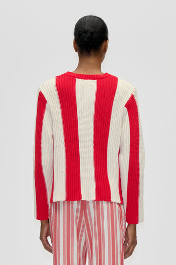 Stine Goya Boxy Motif Sweater Knit Equestrian Stripes