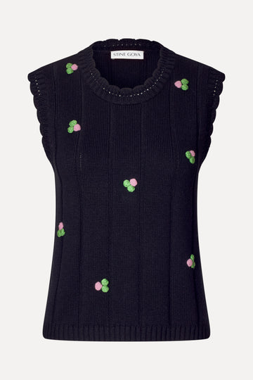Stine Goya Bubble Knit Vest Knit Black