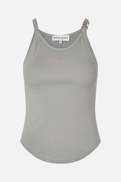 Carabiner Rib Tank Top - Grey - Stine Goya