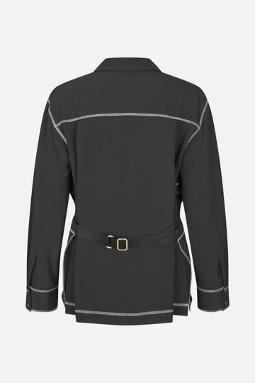 Stine Goya Circular Cut Out Adjustable Shirt Top Black