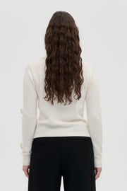 Stine Goya Collared Long Sleeve Cardigan Knit Cream