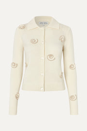 Stine Goya Collared Long Sleeve Cardigan Knit Cream