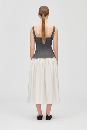 Stine Goya Corset Long Dress Melange Grey / Cream Stine Goya Corset Long Dress Melange Grey / Cream