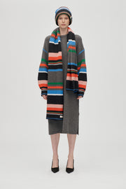 Stine Goya Crewneck Chunky Sleeve Dress Knit Chunky Stripes