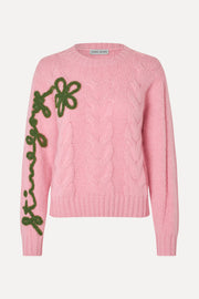 Stine Goya Crewneck Motif Sweater Knit Light Pink