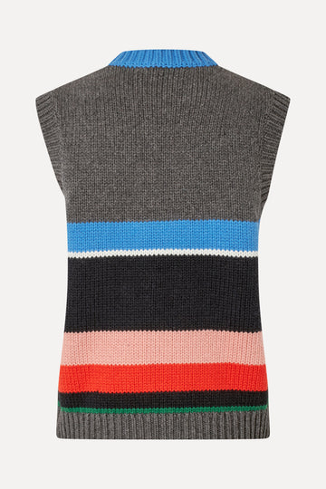 Stine Goya Crewneck Vest Knit Chunky Stripes