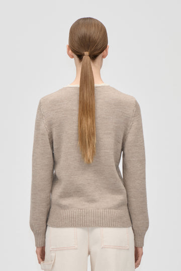 Stine Goya Crochet Trim Cardigan Knit Dark Oak