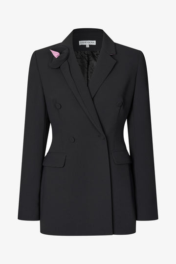 Stine Goya Double Breasted Jacket With Lapel Detail Jacket Black