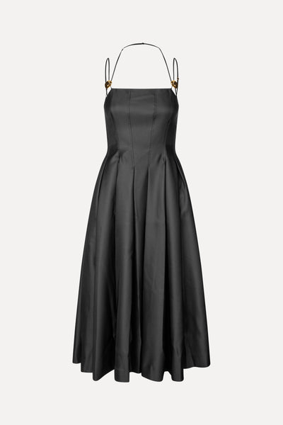 open lace back dress Manning Cartell Double Time Pleat Black  Hire Me AU