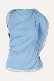 Stine Goya Draped Sleeveless Top Top Sky Blue