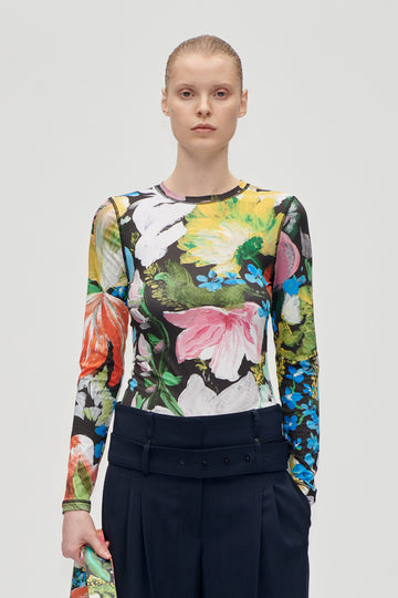 Stine Goya Elastic Long Sleeve Top Top Flowers Under The Sun