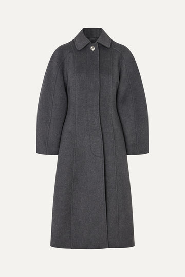Stine Goya Elastic Waist Raglan Long Coat Outerwear Graphite