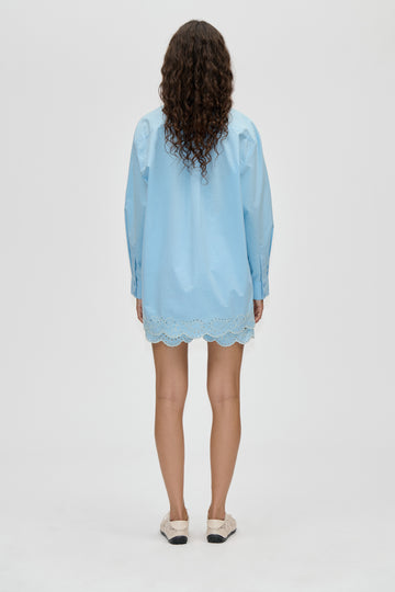 light blue dress shorts Stine Goya Elasticated Shorts Teapot Blue