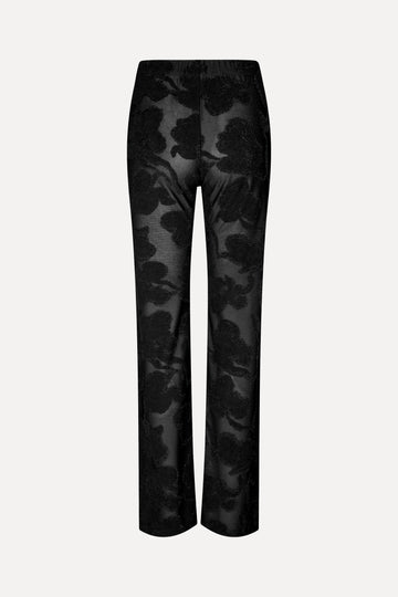 Stine Goya Elasticated Straight Long Pants Pants Black Petunias