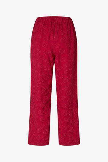 Stine Goya Elasticated Waistband Cropped Pants Pants Red Rose Relief