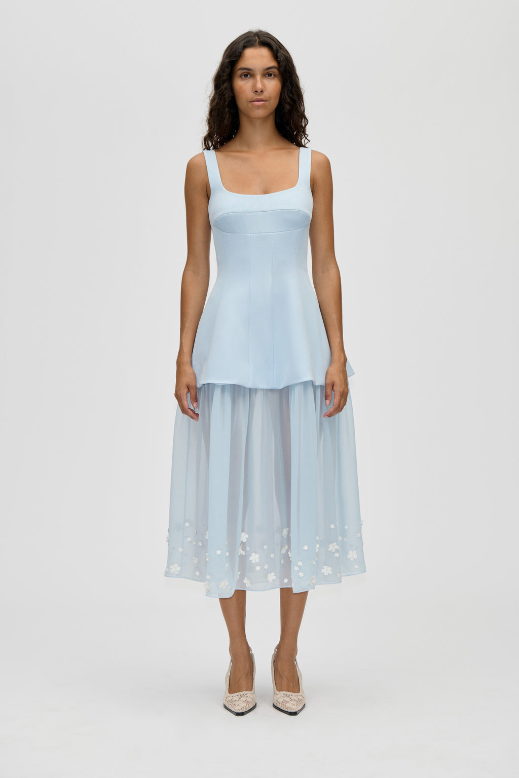 Stine Goya Elevated Bustier Dress Light Blue Bloom Stine Goya Elevated Bustier Dress Light Blue Bloom