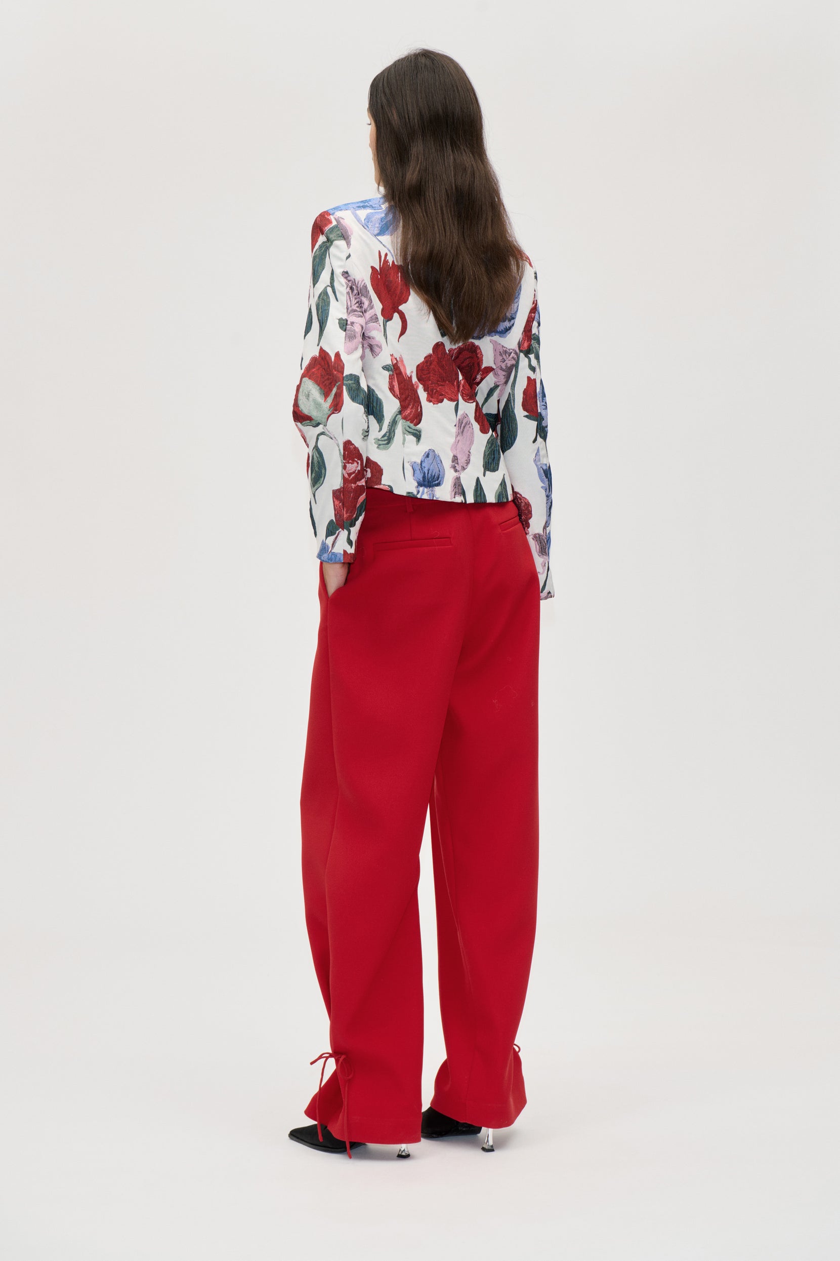 Elevated Pleat Pants - Ruby Red - Stine Goya