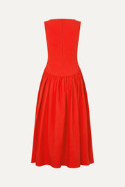 Stine Goya Embroidered Midi Dress Dress Fiery Red