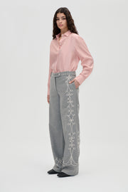 Stine Goya Embroidered Tab Pants Pants Tapered Embroidery Motif