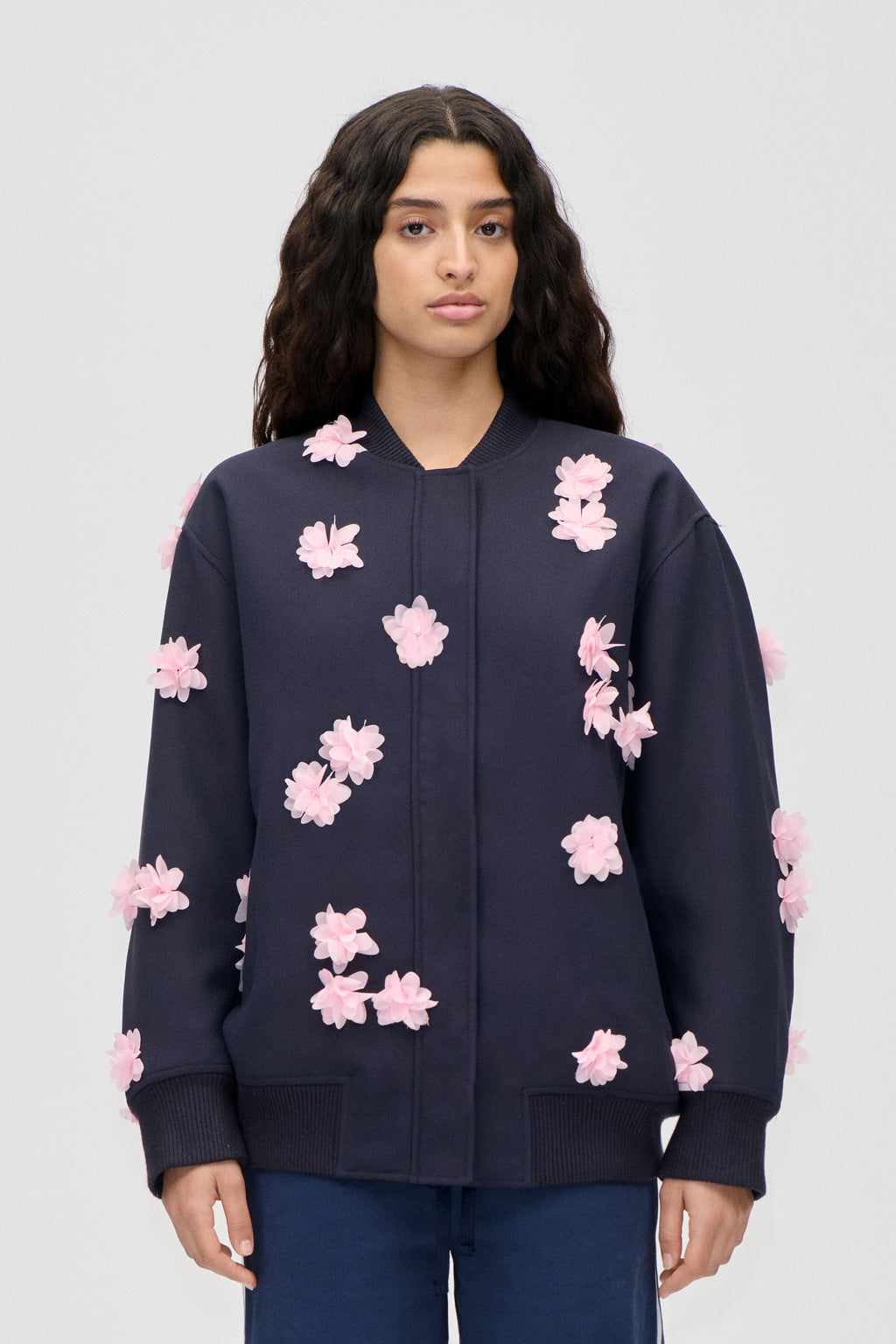 Floral Bomber Jacket - Pink Petunia - Stine Goya