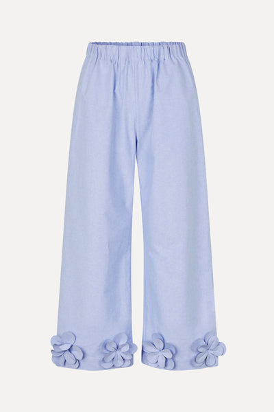 し*の様 neith. Flower Thermal Pants(Blue) Floral_Elasticated_Long_Pants-